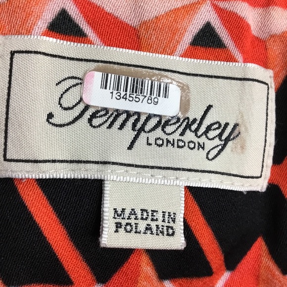 Temperley London Orange Multicolor Abstract Cutout Odyssey Wide Leg Jumpsuit 8 - Picture 11 of 12